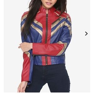 Faux leather Captain Marvel jacket
